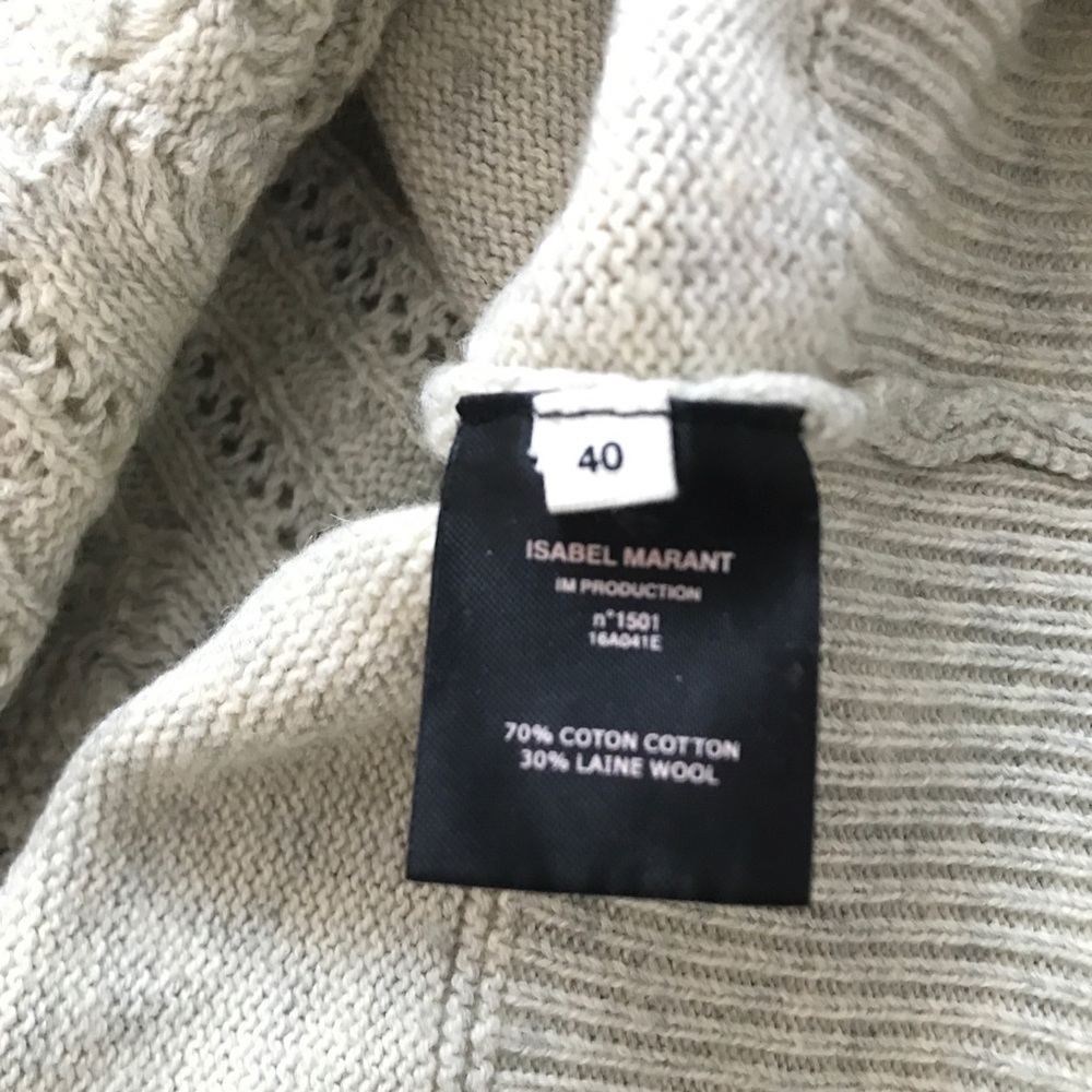 Isabel Étoile Marant Gray Cream Knit Sweater - Picture 7 of 7